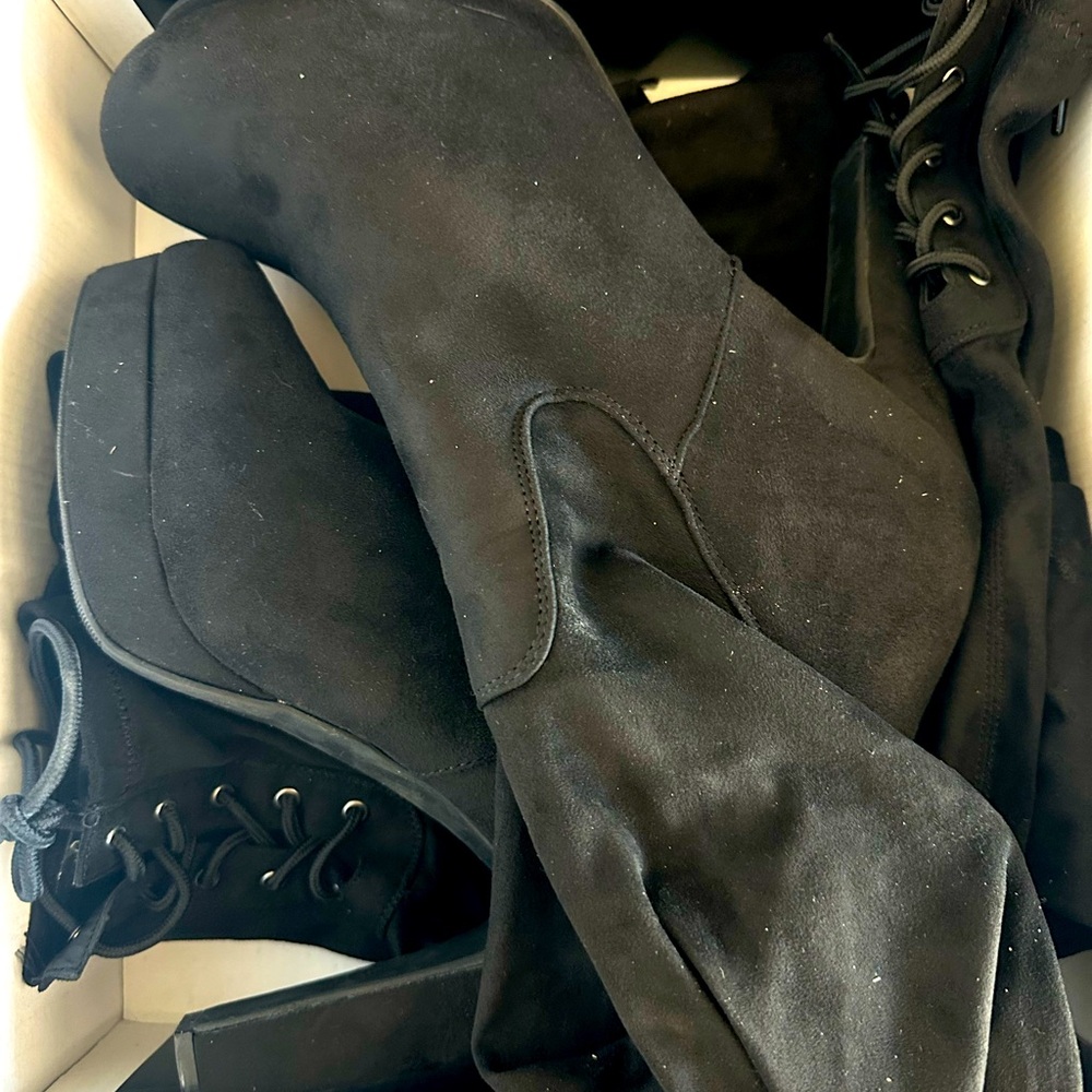 Thigh high heel boot